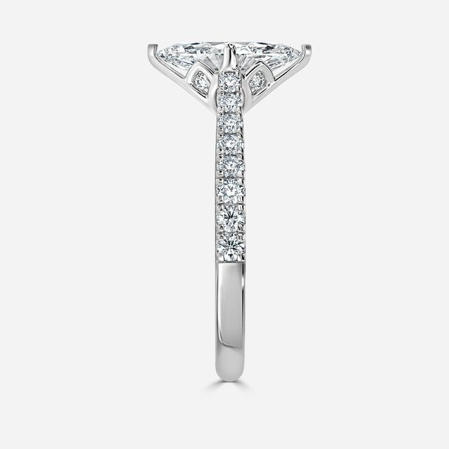 Aerin Pave White Gold Flower Engagement Ring
