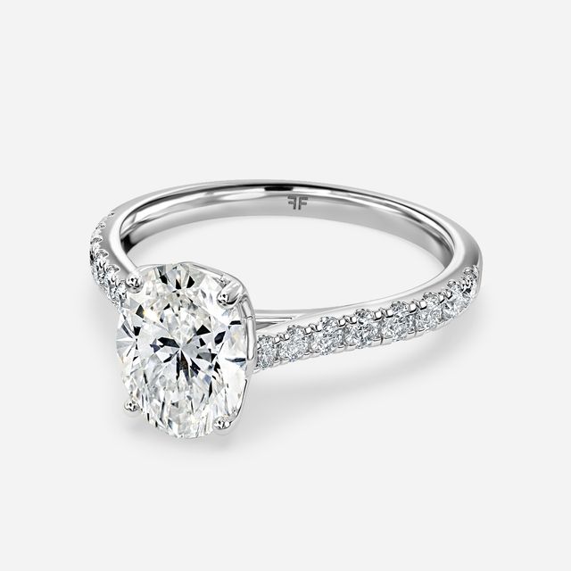 Aerin Pave Platinum Flower Engagement Ring