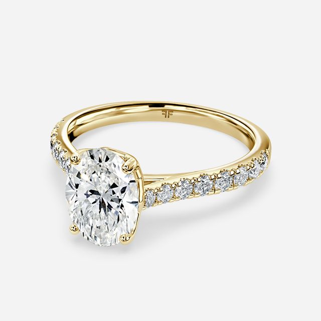 Aerin Pave Yellow Gold Flower Engagement Ring