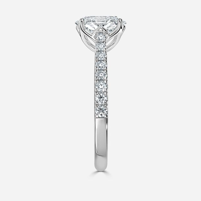 Aerin Pave Platinum Flower Engagement Ring