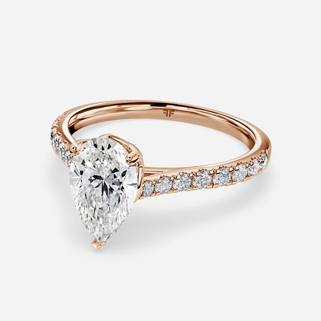 Aerin Pave Rose Gold Flower Engagement Ring