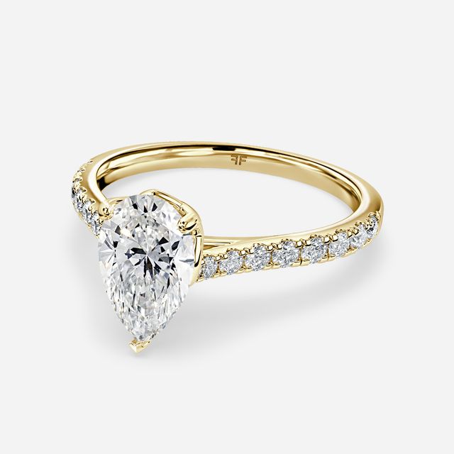 Aerin Pave Yellow Gold Flower Engagement Ring