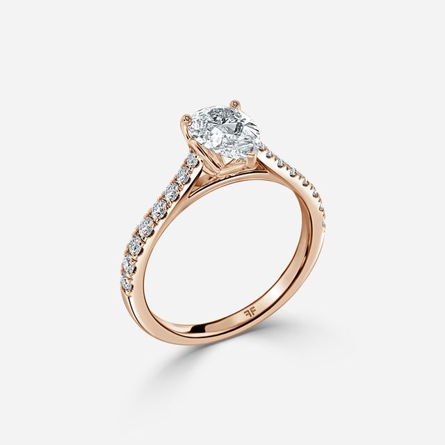Aerin Pave Rose Gold Flower Engagement Ring