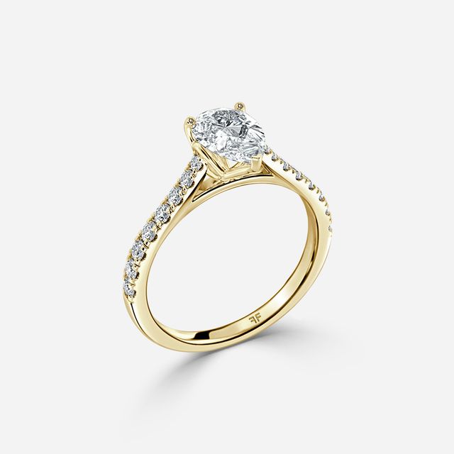 Aerin Pave Yellow Gold Flower Engagement Ring