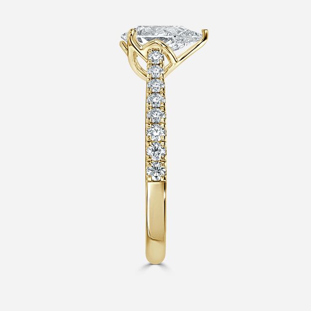 Aerin Pave Yellow Gold Flower Engagement Ring