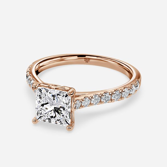 Aerin Pave Rose Gold Flower Engagement Ring