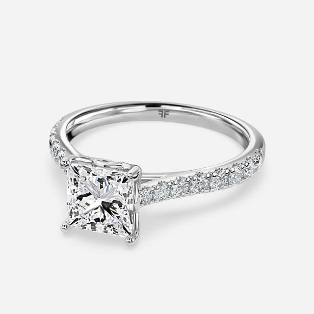 Aerin Pave White Gold Flower Engagement Ring