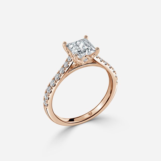 Aerin Pave Rose Gold Flower Engagement Ring