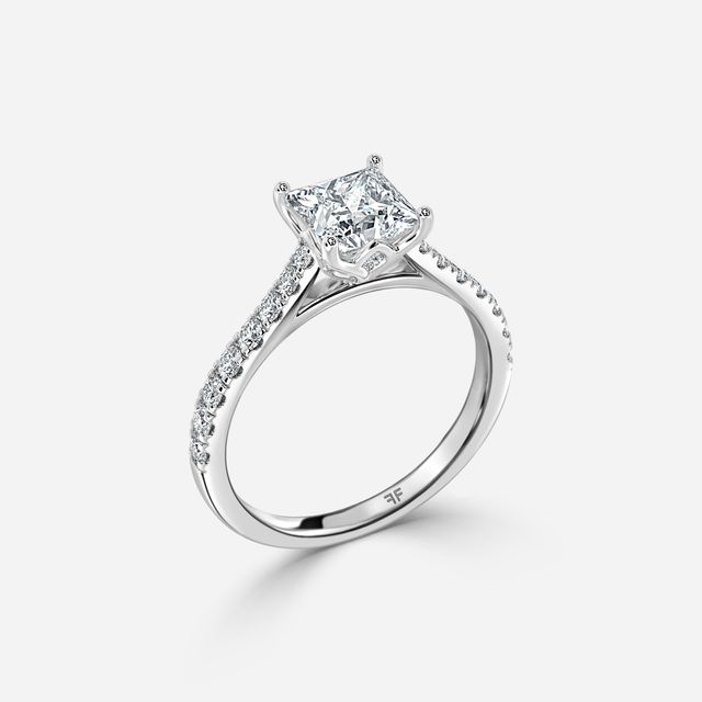 Aerin Pave White Gold Flower Engagement Ring