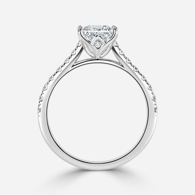 Aerin Pave White Gold Flower Engagement Ring
