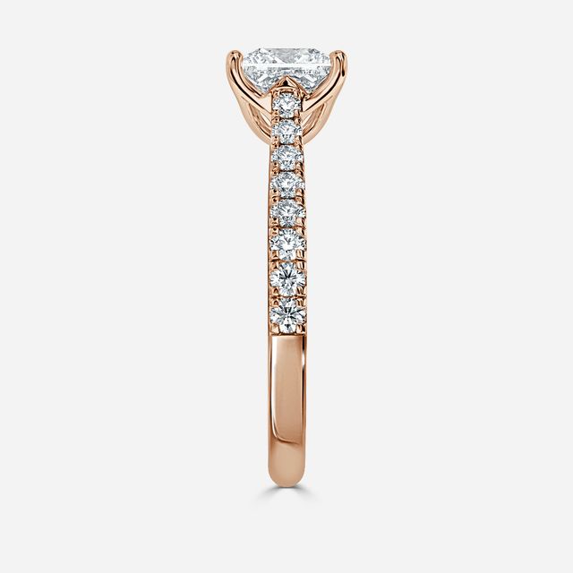 Aerin Pave Rose Gold Flower Engagement Ring