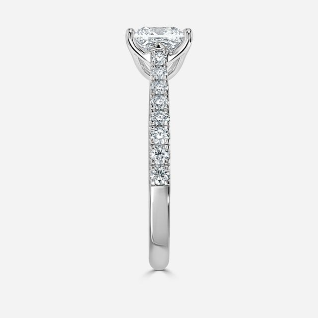 Aerin Pave White Gold Flower Engagement Ring