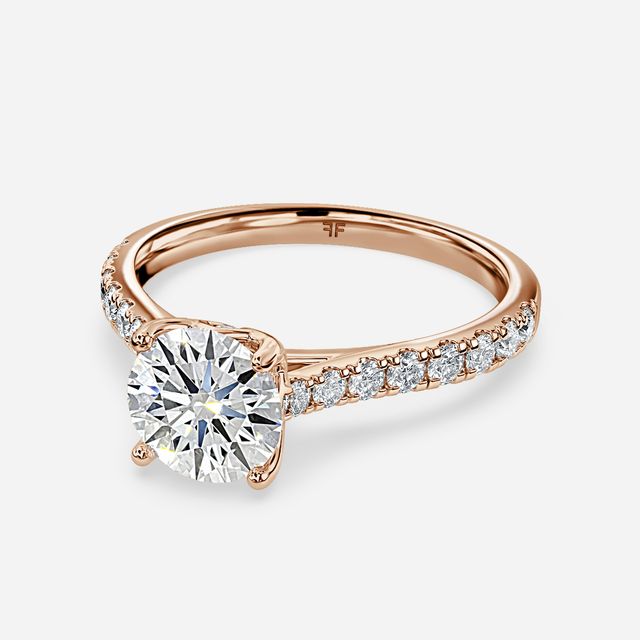 Aerin Pave Rose Gold Flower Engagement Ring