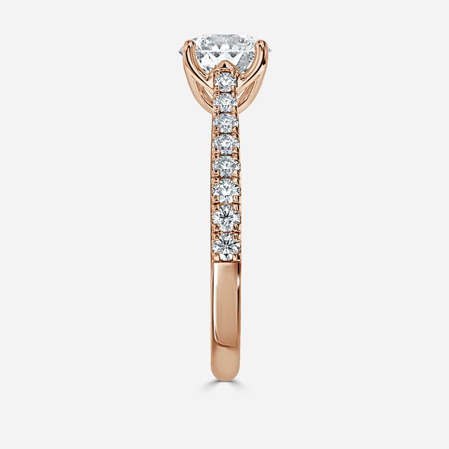 Aerin Pave Rose Gold Flower Engagement Ring