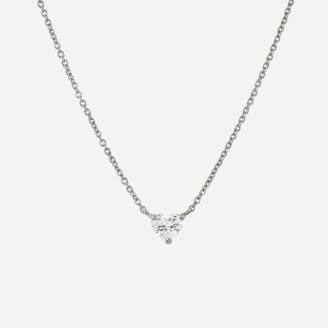 Heart Diamond Pendant In White Gold