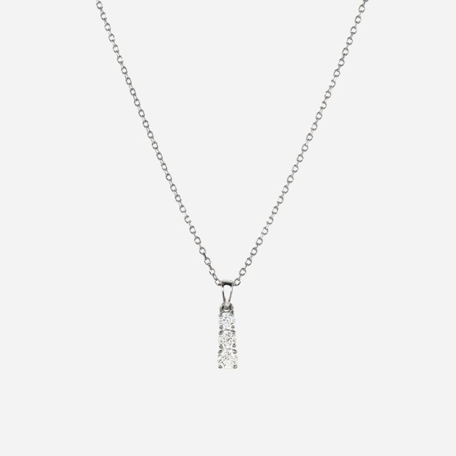 Three Stone Diamond Pendant- 0.26ct In White Gold