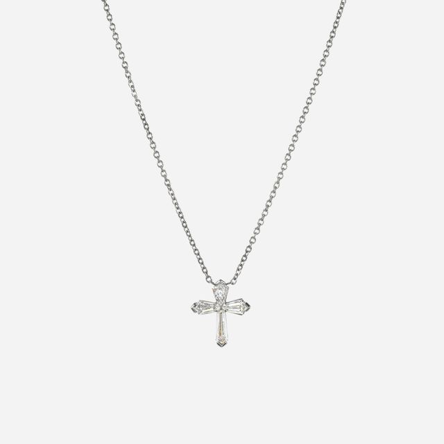 White Gold Cross Diamond Pendant