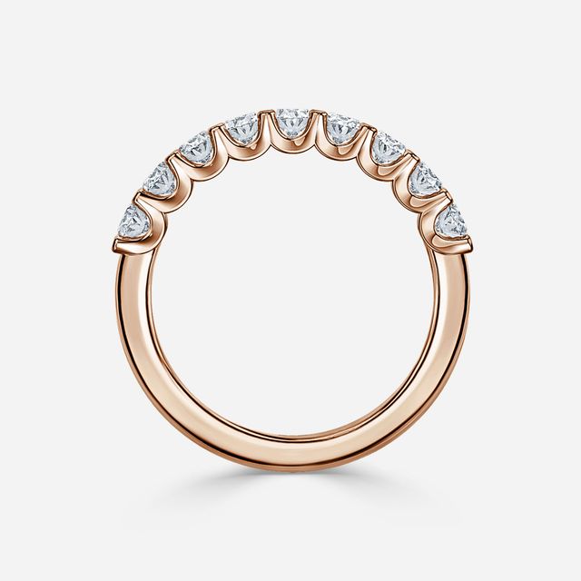 Oval Diamond Half Eternity Ring In Rose Gold