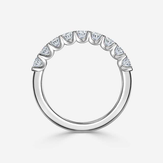 Oval Diamond Half Eternity Ring In Platinum