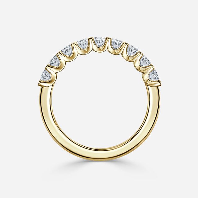 Oval Diamond Half Eternity Ring In Yellow Gold