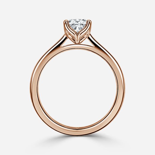 Rose Gold Petite Solitaire Engagement Ring