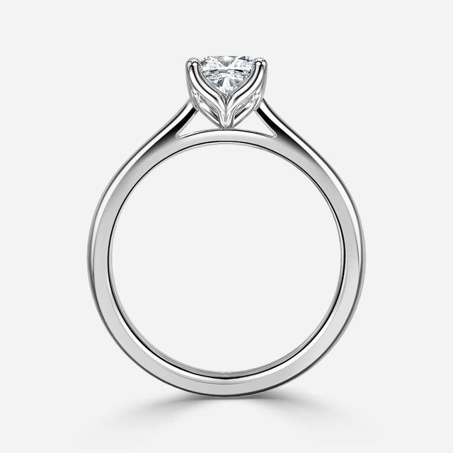 White Gold Petite Solitaire Engagement Ring