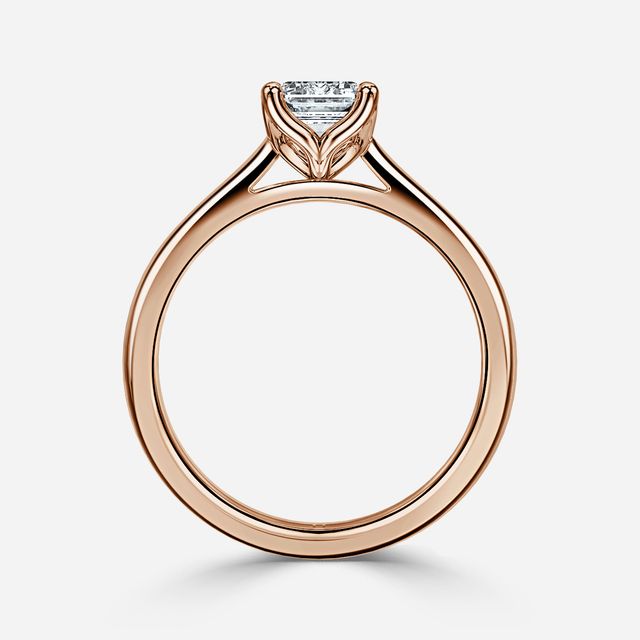 Rose Gold Petite Flower Engagement Ring