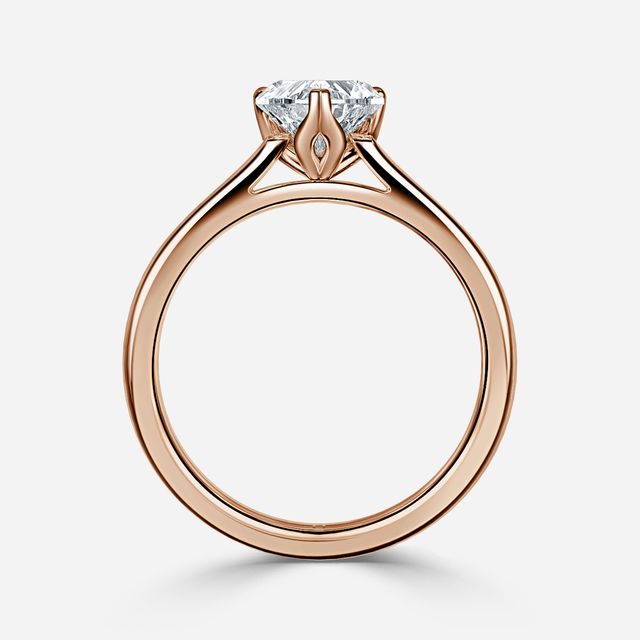 Rose Gold Petite Flower Engagement Ring