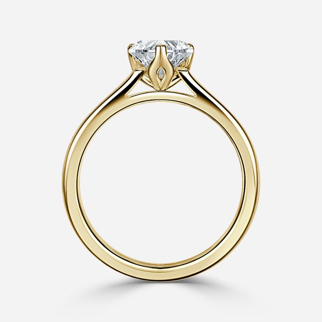 Yellow Gold Petite Flower Engagement Ring