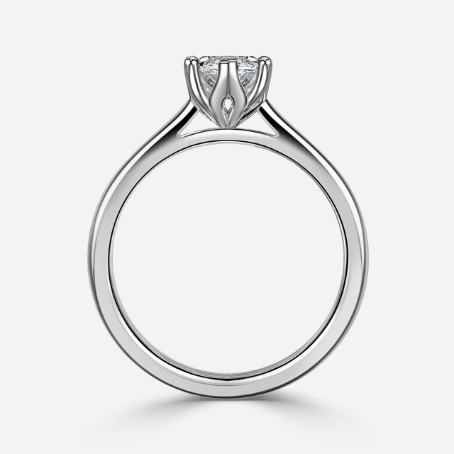 White Gold Petite Solitaire Engagement Ring