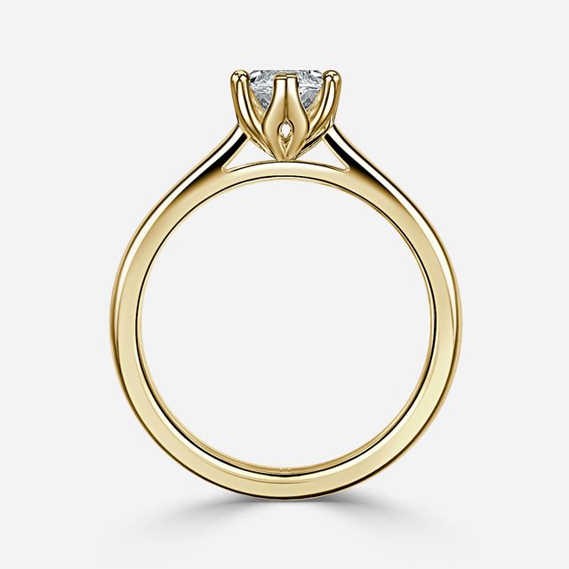 Yellow Gold Petite Solitaire Engagement Ring