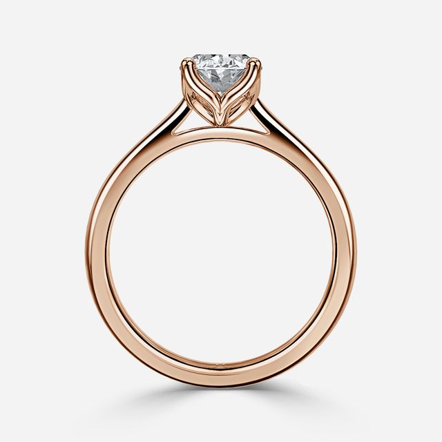 Rose Gold Petite Solitaire Engagement Ring