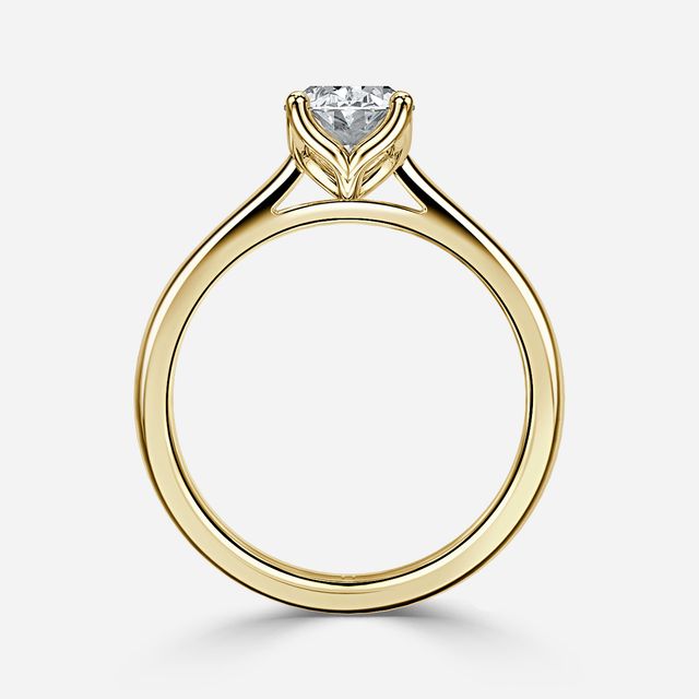Yellow Gold Petite Flower Engagement Ring