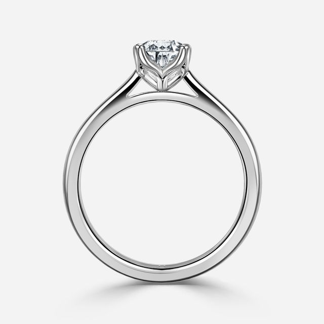 White Gold Petite Solitaire Engagement Ring