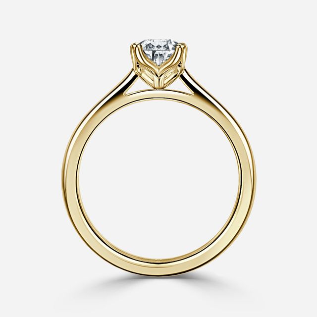 Yellow Gold Petite Solitaire Engagement Ring