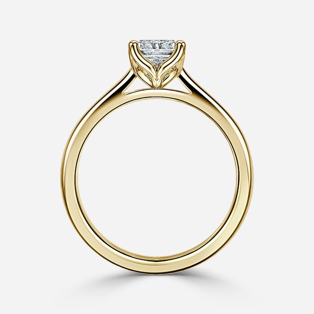 Yellow Gold Petite Flower Engagement Ring