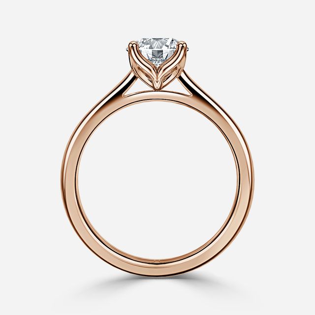 Rose Gold Petite Solitaire Engagement Ring