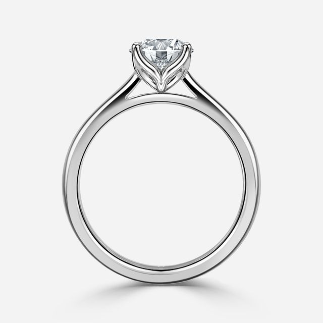 White Gold Petite Solitaire Engagement Ring