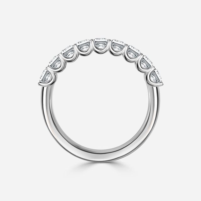 Princess Diamond Half Eternity Ring In White Gold