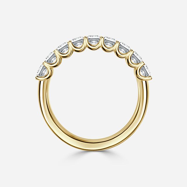 Princess Diamond Half Eternity Ring In Yellow Gold