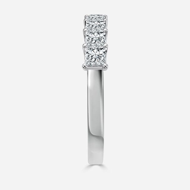 Princess Diamond Half Eternity Ring In White Gold