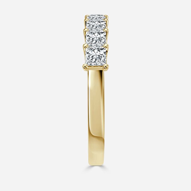 Princess Diamond Half Eternity Ring In Yellow Gold