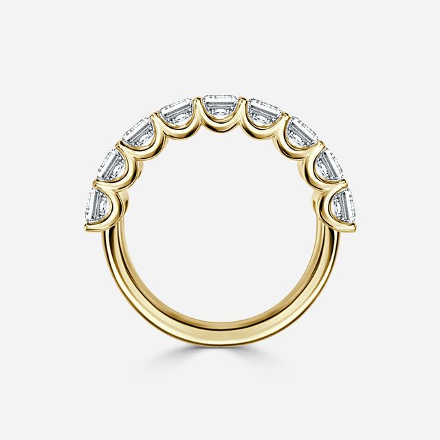 Radiant Diamond Half Eternity Ring In Yellow Gold
