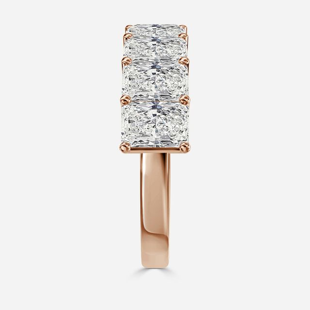 Radiant Diamond Half Eternity Ring In Rose Gold