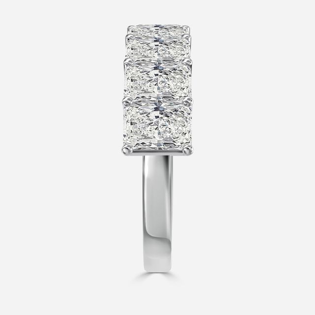 Radiant Diamond Half Eternity Ring In White Gold