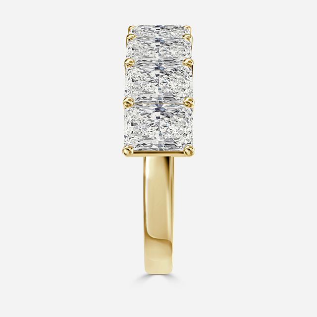 Radiant Diamond Half Eternity Ring In Yellow Gold