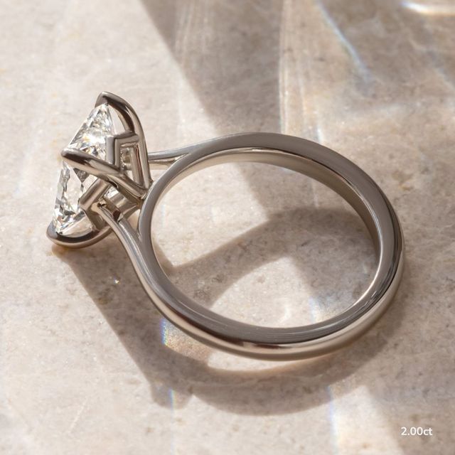 Tulip White Gold Solitaire Engagement Ring