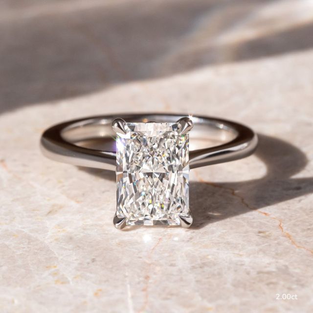Tulip White Gold Solitaire Engagement Ring