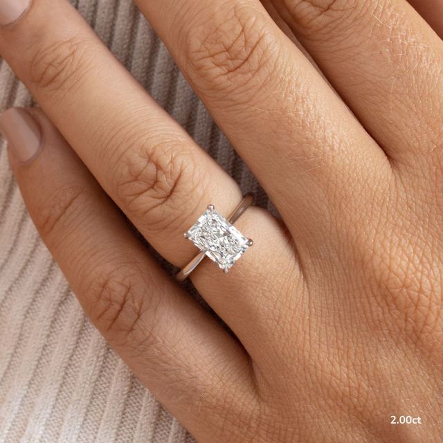 Tulip White Gold Solitaire Engagement Ring
