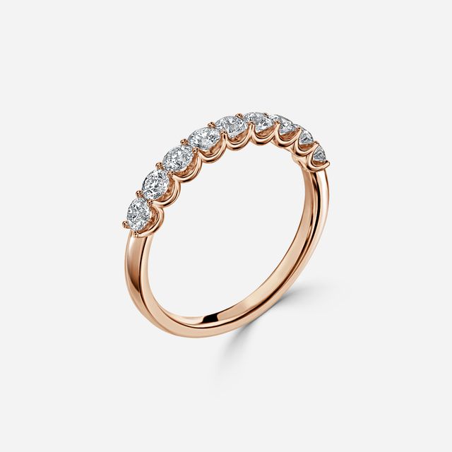 Round Diamond Half Eternity Ring In Rose Gold